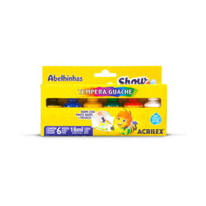 Kit Tintas Tempera Guache 15ml - pct c/6