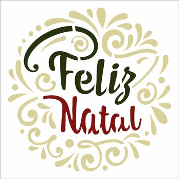 Stencil 14×14 Simples – Frase Feliz Natal Lettering – OPA2549