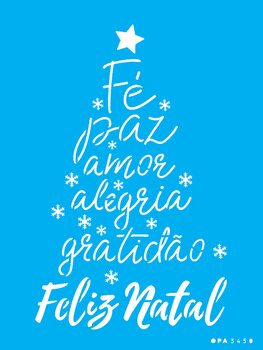 Stencil 15×20 Simples – Árvore de Natal Palavras – OPA3450