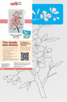 Tela riscada 20×30 – Flores Cerejeiras – OPA3560