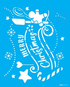 Stencil 20X25 Simples – Frase Merry Christmas Bakery – OPA3546