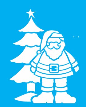 Stencil 20×25 Simples – Papai Noel e Árvore – OPA1119