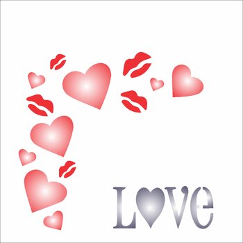 Stencil 10×10 Simples – Cantoneira Love – OPA0501