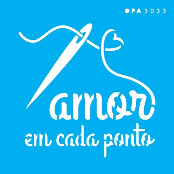 Stencil 10×10 Simples – Frase Amor Em Cada Ponto – OPA3033