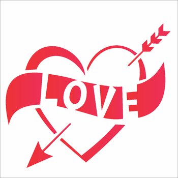 Stencil 10×10 Simples – Love II – OPA1982