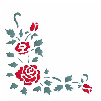 Stencil 14×14 Simples – Cantoneira Rosas – OPA983