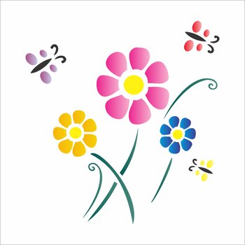 Stencil 14×14 Simples – Flores – OPA986