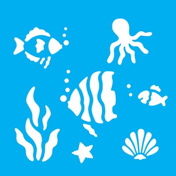 Stencil 14×14 Simples – Fundo do Mar – OPA987