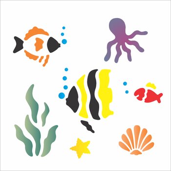 Stencil 14×14 Simples – Fundo do Mar – OPA987