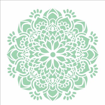 Stencil 14×14 Simples – Mandala Flor Bauer – OPA2692