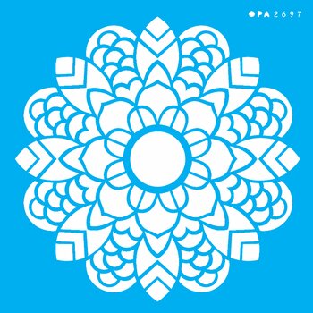 Stencil 14×14 Simples – Mandala Folhas – OPA2697