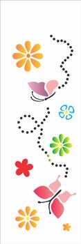 Stencil 10X30 Simples – Borboletas e Flores III – OPA0480