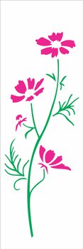 Stencil 10X30 Simples – Flor Cosmos – OPA1719