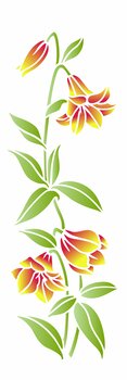 Stencil 10X30 Simples – Flores Lírio Nepalense – OPA3534