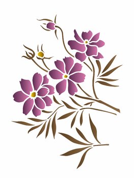 Stencil 15X20 Simples – Flor de Cosmos – OPA3511