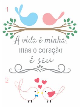 Stencil 15×20 Simples – Amor – Frase o Coração é seu – OPA3260