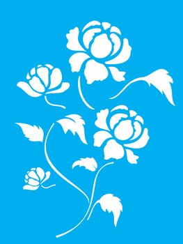 Stencil 15×20 Simples – Flor Peonia – OPA1317