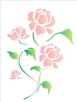 Stencil 15×20 Simples – Flor Peonia – OPA1317