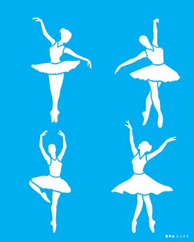 Stencil 20X25 Simples – Bailarinas – OPA3495