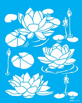 Stencil 20X25 Simples – Flor de Lótus na Água – OPA3502