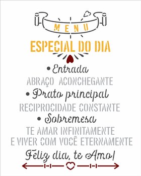 Stencil 20X25 Simples – Menu do Dia – OPA3504