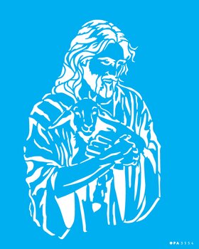 Stencil 20X25 Simples – Religião Jesus e Cordeiro – OPA3554