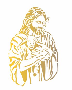 Stencil 20X25 Simples – Religião Jesus e Cordeiro – OPA3554