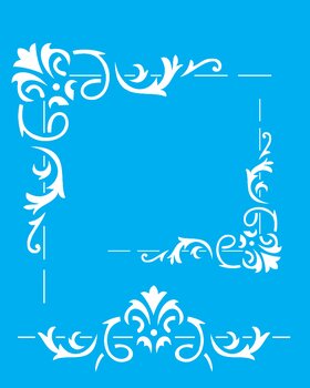 Stencil 20×25 Simples – Cantoneira Folha – OPA2054