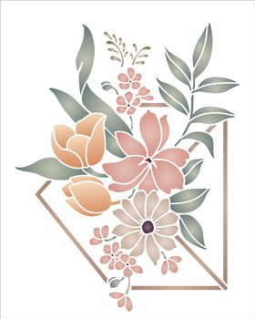 Stencil 20×25 Simples – Envelope e Flores – OPA3437