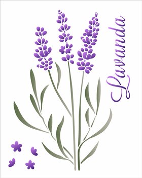 Stencil 20×25 Simples – Flor Lavanda II – OPA3390