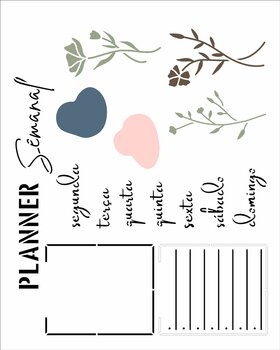 Stencil 20×25 Simples – Planner Semanal Orgânico – OPA3399