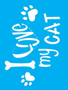 Stencil 15×20 Simples – Pet I Love My Cat – OPA2209