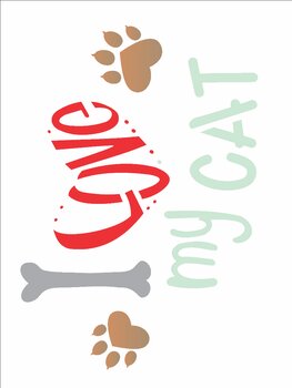 Stencil 15×20 Simples – Pet I Love My Cat – OPA2209