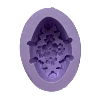 Molde de Silicone - Oval Flores Ramos S-1514